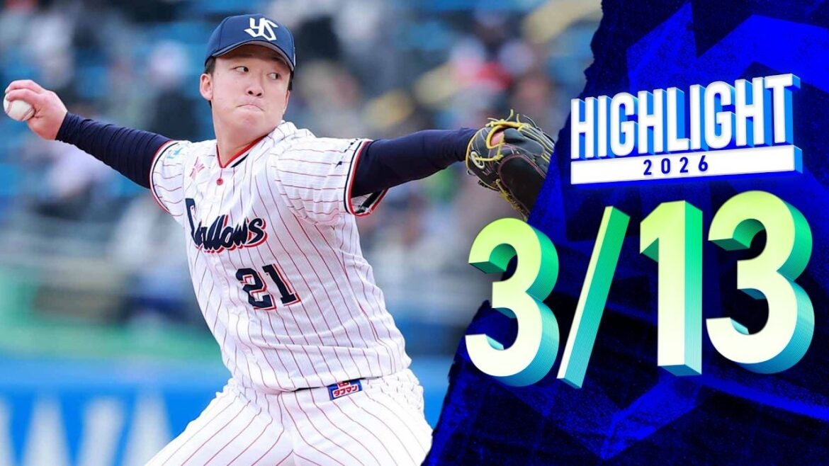 【スワローズ活躍シーン】吉村貢司郎投手が5回無失点の好投＆打撃陣も11得点の猛攻！　3月13日オープン戦　東京ヤクルトスワローズvsオリックス・バファローズ（神宮球場）