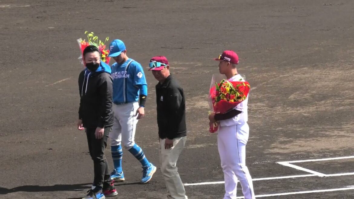地元・静岡県出身の堀内謙伍選手・奈良間大己選手に試合前花束贈呈 草薙球場 東北楽天ゴールデンイーグルス VS 北海道日本ハムファイターズ 2026/3/12