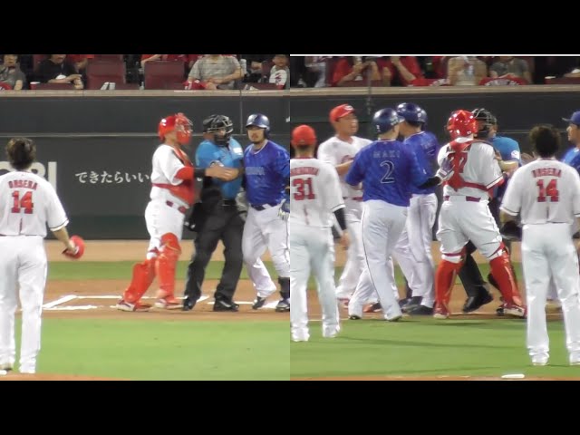 両軍飛び出しあわや乱闘寸前！大瀬良大地が横浜宮崎敏郎に死球！會澤止めるも収まらず一時球場騒然！2024年8月1日