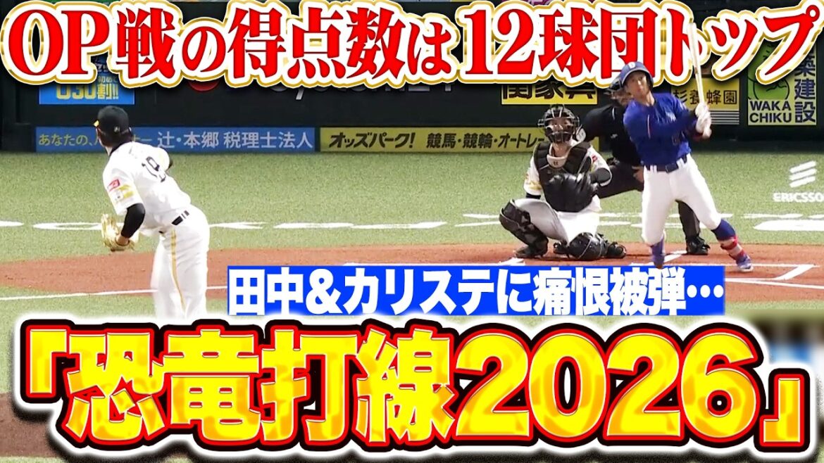 【恐竜打線2026】痛恨被弾2発…『OP戦の得点数は12球団トップ!! 田中幹也＆カリステに一発を許してしまう…!!』