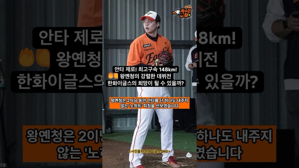 안타 제로 구속 148km 왕옌청의 강렬한 데뷔전 한화이글스의 희망이 될 수 있을까 #한화이글스 #왕옌청 #王彦程 #야구뉴스 #kbo