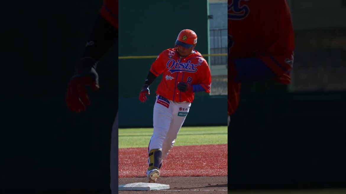 松山選手 開幕戦でホームラン🔥#オイシックス新潟アルビレックスbc #松山竜平