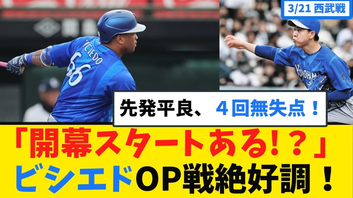 【納得】「怪我さえなければ1億級」平良拳太郎が4回無失点の完璧ピッチ!ビシエドがOP戦10打点で筒香離脱を完全カバー【プロ野球・DeNA 3/21 】 【納得】「怪我さえなければ1億級」平良拳太郎が4回無失点の完璧ピッチ!ビシエドがOP戦10打点で筒香離脱を完全カバー【プロ野球・DeNA 3/21 】