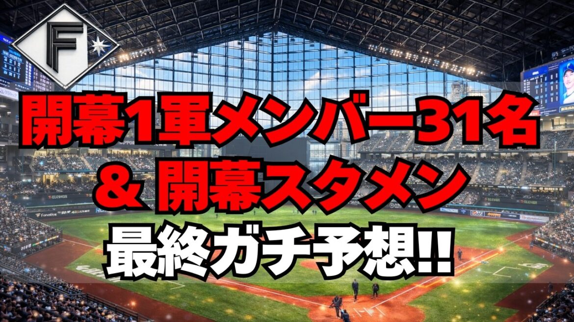 【日本ハム】開幕1軍メンバー31名＆開幕スタメンガチ予想！