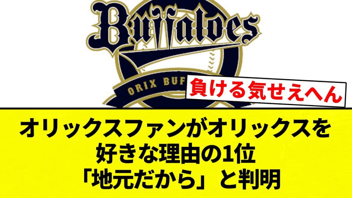 【判明】オリックスファンがオリックスを好きな理由の1位 「地元だから」と判明【プロ野球反応集】【2chスレ】【なんG】
