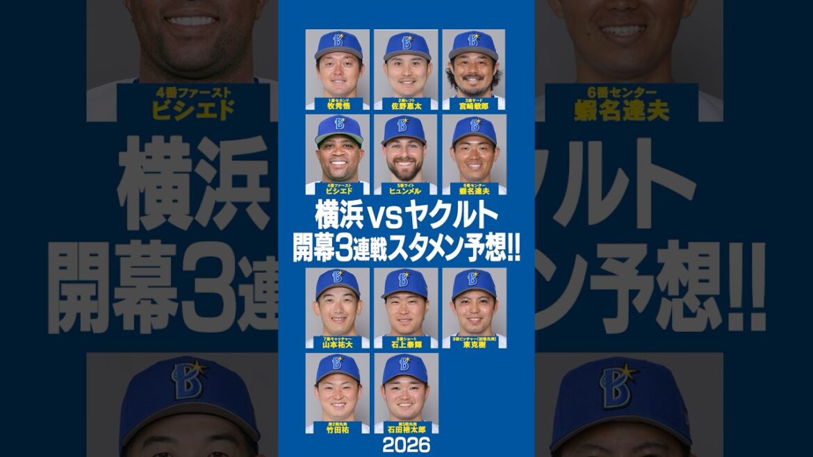 ⭐️2026横浜ベイスターズ『開幕スタメン』予想⭐️ #横浜denaベイスターズ  #東京ヤクルトスワローズ  #開幕 #プロ野球