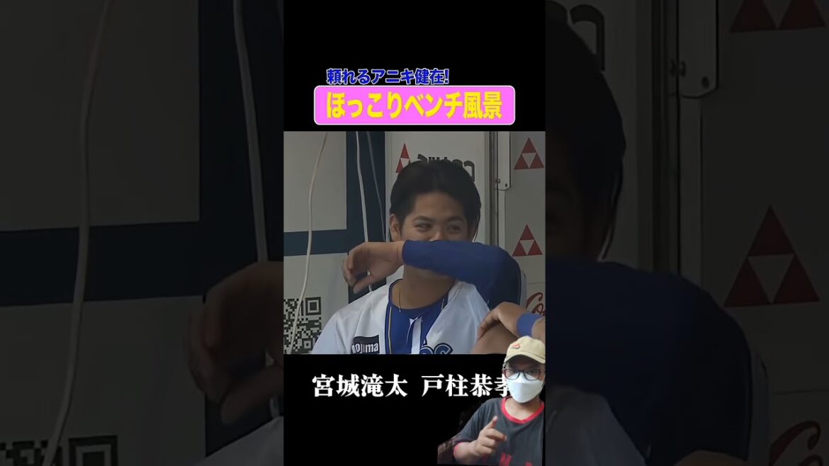 宮城滝太と戸柱恭孝のほっこりベンチ風景！頼れるアニキ ⚾️💙 #shorts