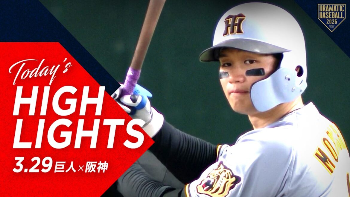 【ハイライト・3/29】阪神12得点の大勝！森下1号ソロ＆坂本誠志郎3打点＆木浪 勝ち越し打！シーソーゲームを制し開幕カード勝ち越し！【巨人×阪神】