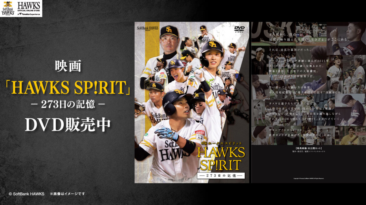【新商品】長編ドキュメンタリー「映画 HAWKS SP!RIT ー273日の記憶ー」特典映像付きDVD／購入者限定プレゼントキャンペーン | 福岡ソフトバンクホークス