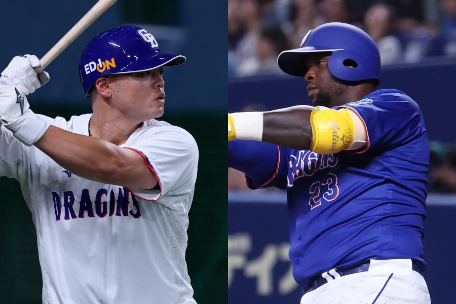 “激変”中日が「優勝してまう」 12球団席巻の「77&16」…テラス設置の効果実感 | Full-Count 中日・細川成也(左)とミゲル・サノー【写真:加治屋友輝】