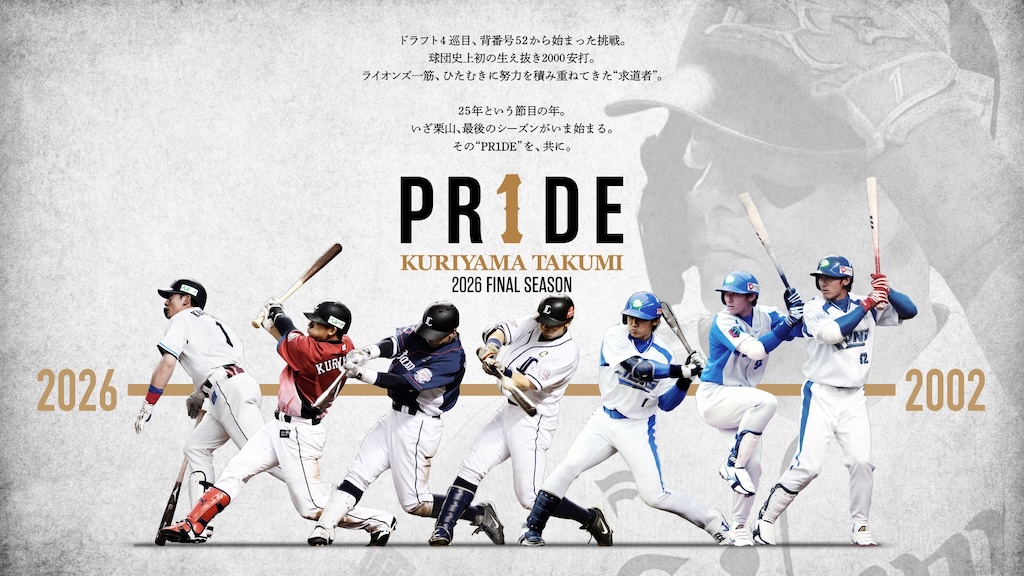 西武、4月11日と12日のロッテ戦で栗山巧『PR1DE SERIES』開催 軌跡をたどる特別展示やフリーペーパーも先着15,000名に配布|パ・リーグ.com|プロ野球 4月11日と12日に栗山巧『PR1DE SERIES』開催(球団提供)