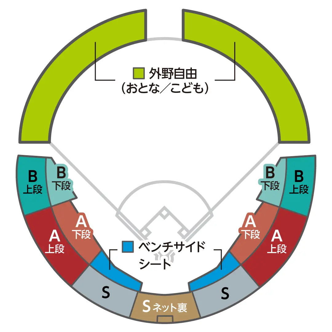 ぎふしん長良川球場 座席表