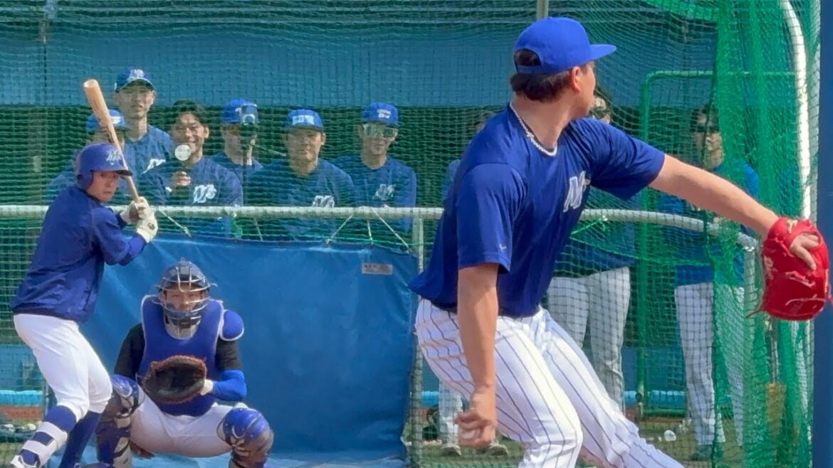 岩下大輝投手が初のライブBPに選手も注目！@金沢市民野球場【石川ミリオンスターズ2026】