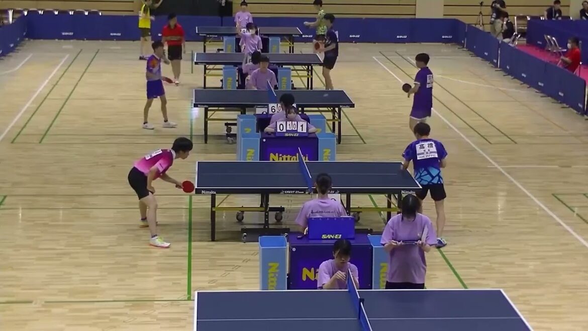 2023年IH 卓球 男子 シングルス 1回戦 高田楓真徳島城南・徳島 x 髙橋洸大樹徳・群馬