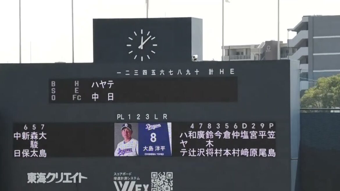 【中日二軍】#スタメン発表　2026年3月21日(土) 中日 - ハヤテ 2回戦