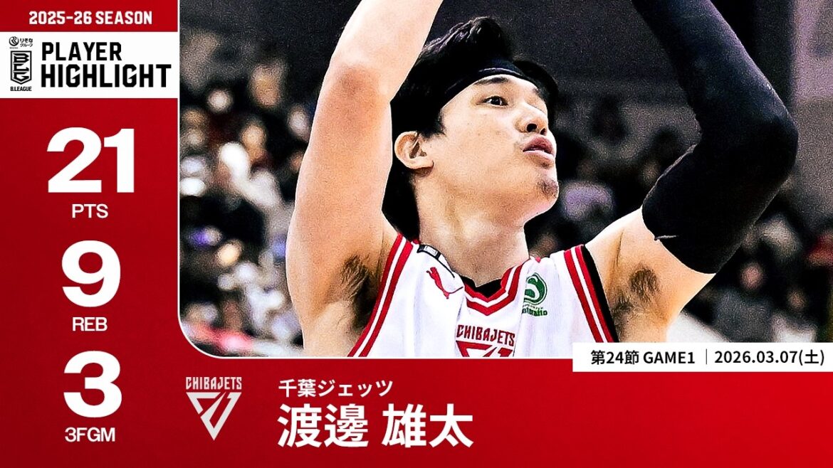 【プレーまとめ】千葉J#1 渡邊 雄太｜第24節GAME1｜03.07.2026 プロバスケ (Bリーグ)