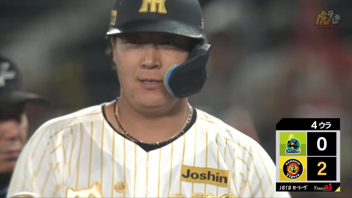 【3連打】4回裏 #大山悠輔 選手のレフトタイムリーヒット！クリーンアップの3連打で追加点！【2026/4/9 Ｔ－Ｓ 】