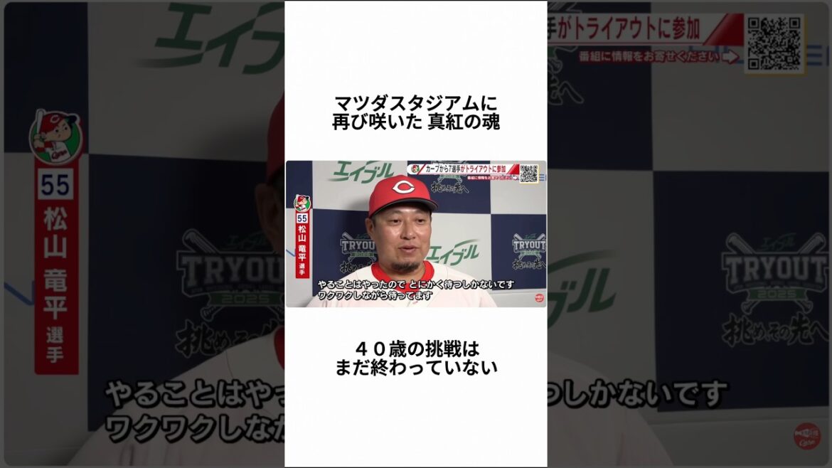 【40歳の猛打賞】「カープさん考え直して！」松山竜平がマツダで証明した“衰え知らず”の真紅の魂と奇跡の再契約論#松山竜平#トライアウト#戦力外#カープ#広島東洋カープ#プロ野球#shorts