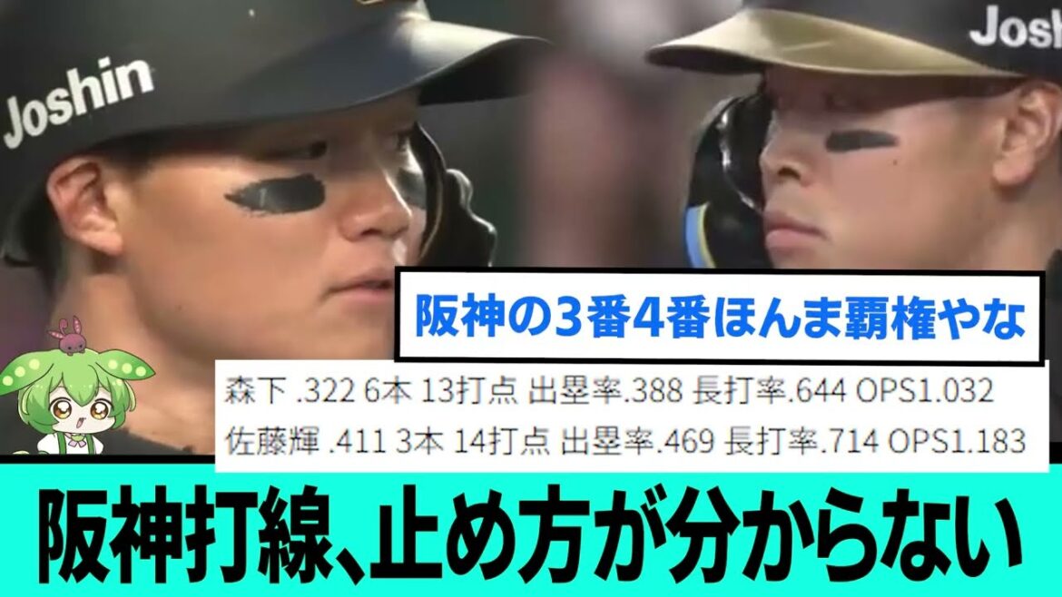 【悲報】阪神打線、止め方が分からない。　　　　　　　　　　　　　　　【佐藤輝明、森下翔太/ドラフト一位/阪神タイガース/プロ野球/なんJ2ch5chスレまとめ/セリーグ】