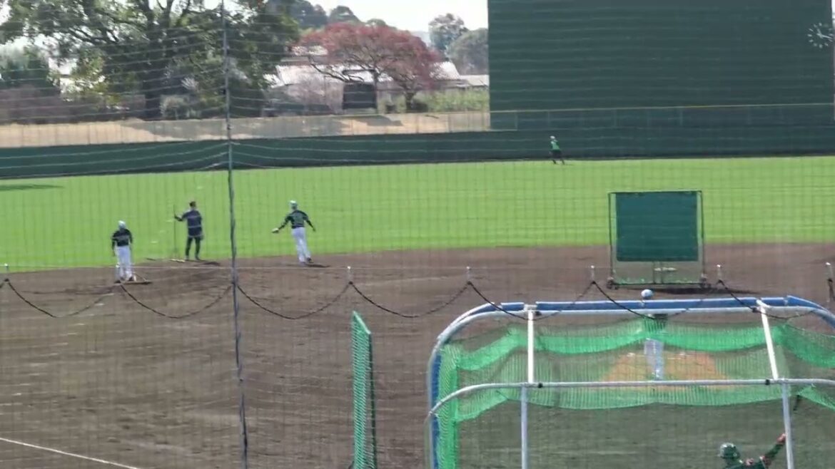 田口麗斗投手 西都春季キャンプライブBP（打者：塩見選手、澤井選手）2026.02.16