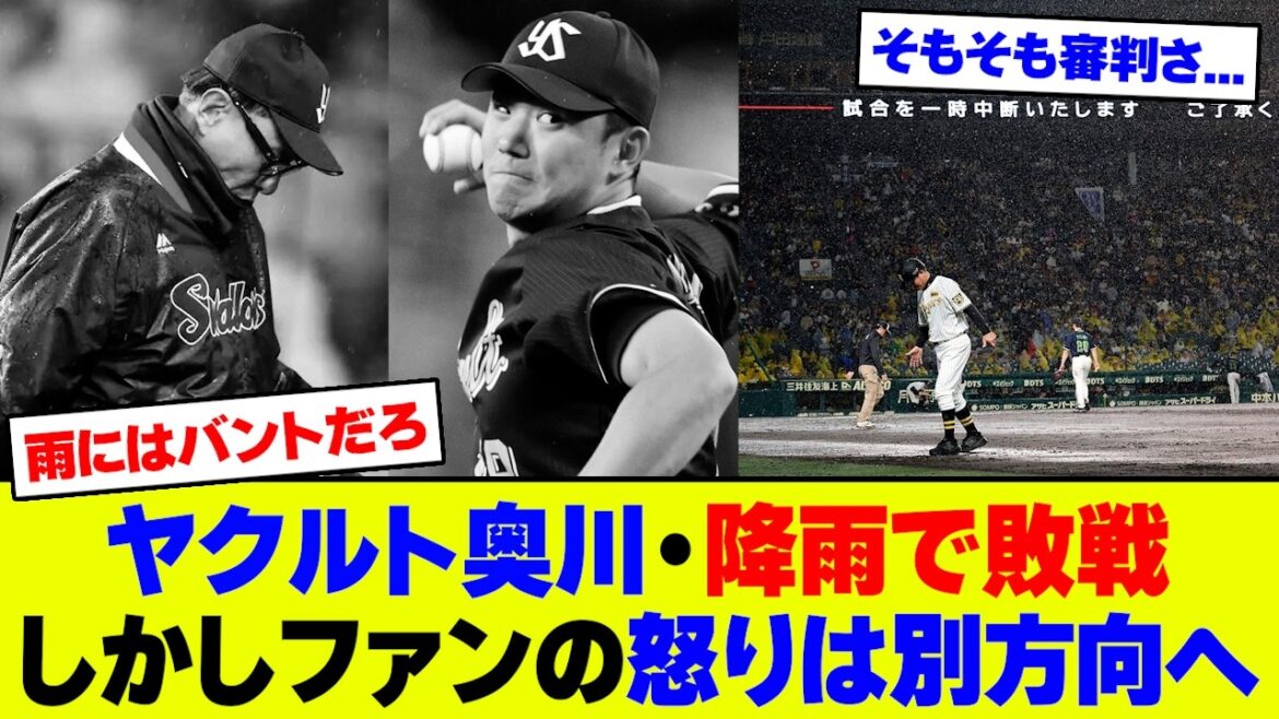 【物議】ヤクルト、奥川好投も降雨コールドで阪神に完封負け...試合後にファンが大荒れしてる理由がコチラ【2ch 5ch】【なんJ なんG】