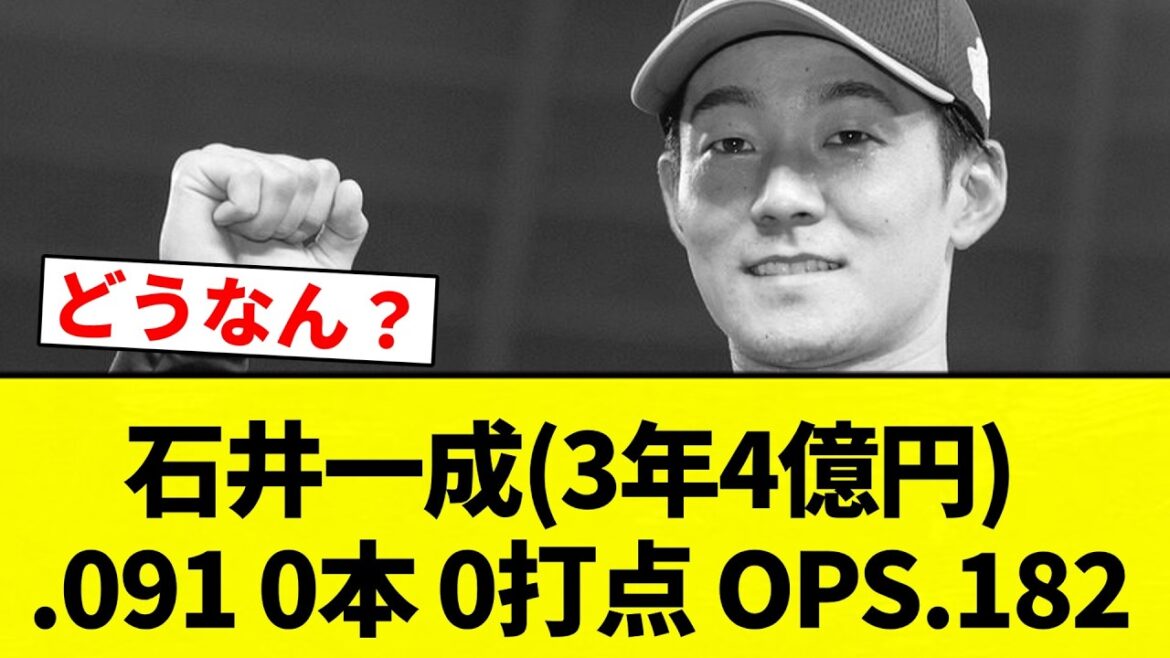 【おーん】石井一成(3年4億円) .091 0本 0打点 OPS.182【プロ野球反応集】【2chスレ】【なんG】