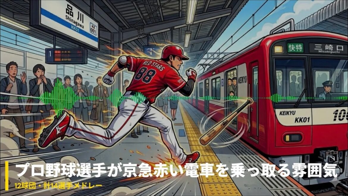 【駅メロ風】プロ野球選手が京急赤い電車を乗っ取る雰囲気