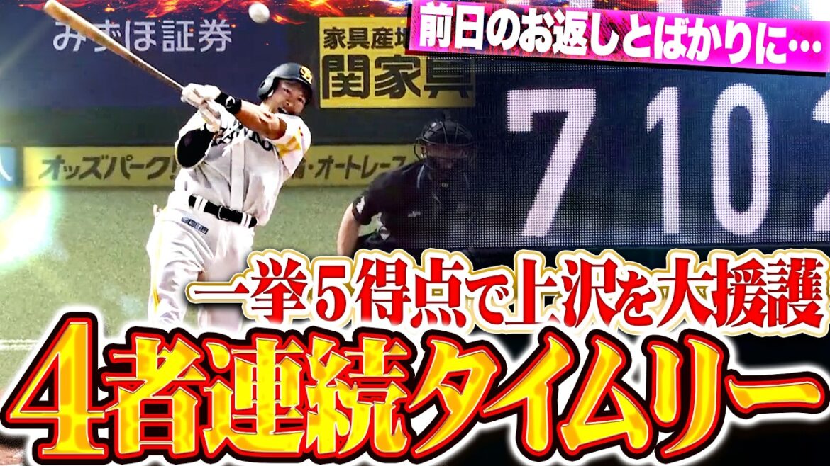 【4者連続タイムリー】ホークス打線『前日のお返しとばかりに猛攻…一挙5得点で力投・上沢を大援護!』 【4者連続タイムリー】ホークス打線『前日のお返しとばかりに猛攻…一挙5得点で力投・上沢を大援護!』