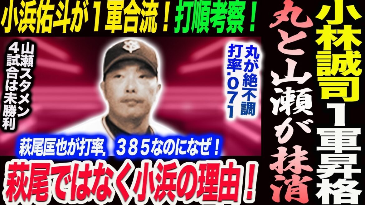 小林誠司1軍昇格!小浜佑斗が1軍合流!打順考察!丸と山瀬が抹消!萩尾ではなく小浜の理由!読売巨人軍 ジャイアンツ 巨人 GIANTS 阿部監督 小林誠司1軍昇格!小浜佑斗が1軍合流!打順考察!丸と山瀬が抹消!萩尾ではなく小浜の理由!読売巨人軍 ジャイアンツ 巨人 GIANTS 阿部監督