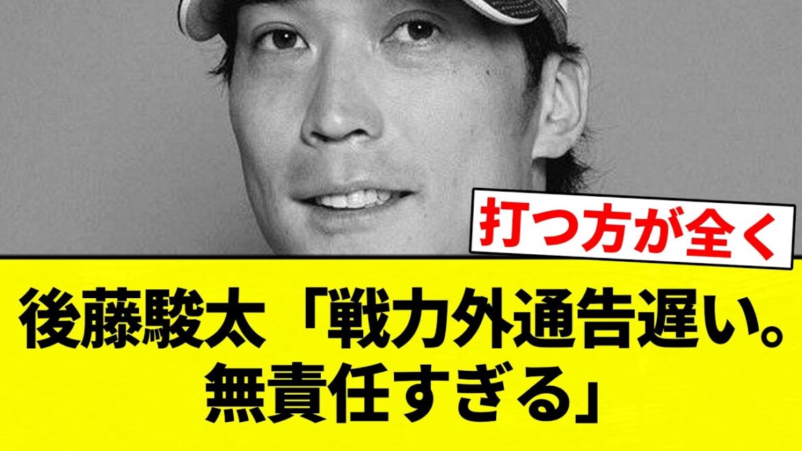 【雑音を一掃】後藤駿太「戦力外通告遅い。無責任すぎる」【プロ野球反応集】【2chスレ】【なんG】