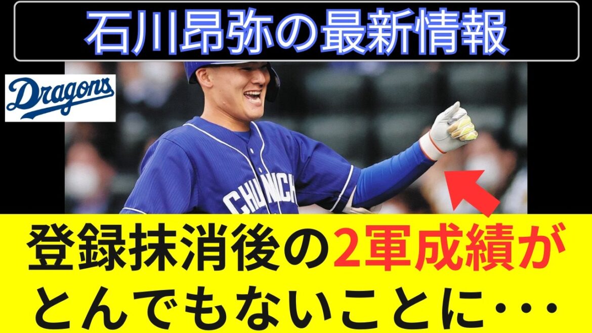 【中日】石川昂弥の2軍の最新の状況がこちら！登録抹消後の成績がとんでもない状況に･･･！