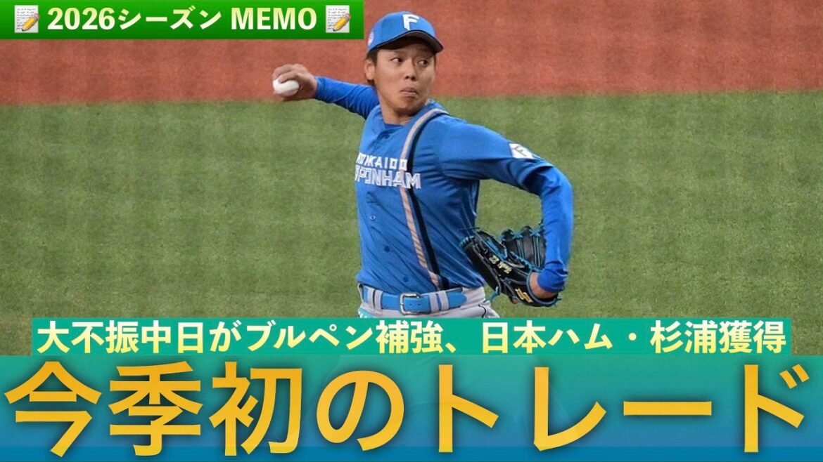 【Trade】中日ドラゴンズ、杉浦稔大投手を金銭トレードにて獲得！【リリーフ強化へ】　＃杉浦稔大　＃lovefighters　＃dragons