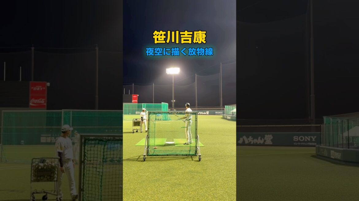 【ギータ2世が夜空に描く放物線】 #福岡ソフトバンクホークス #笹川吉康 #本塁打 #ホームラン集 #ロングティー #プロ野球 #sbhawks #タマスタ筑後 #bambies
