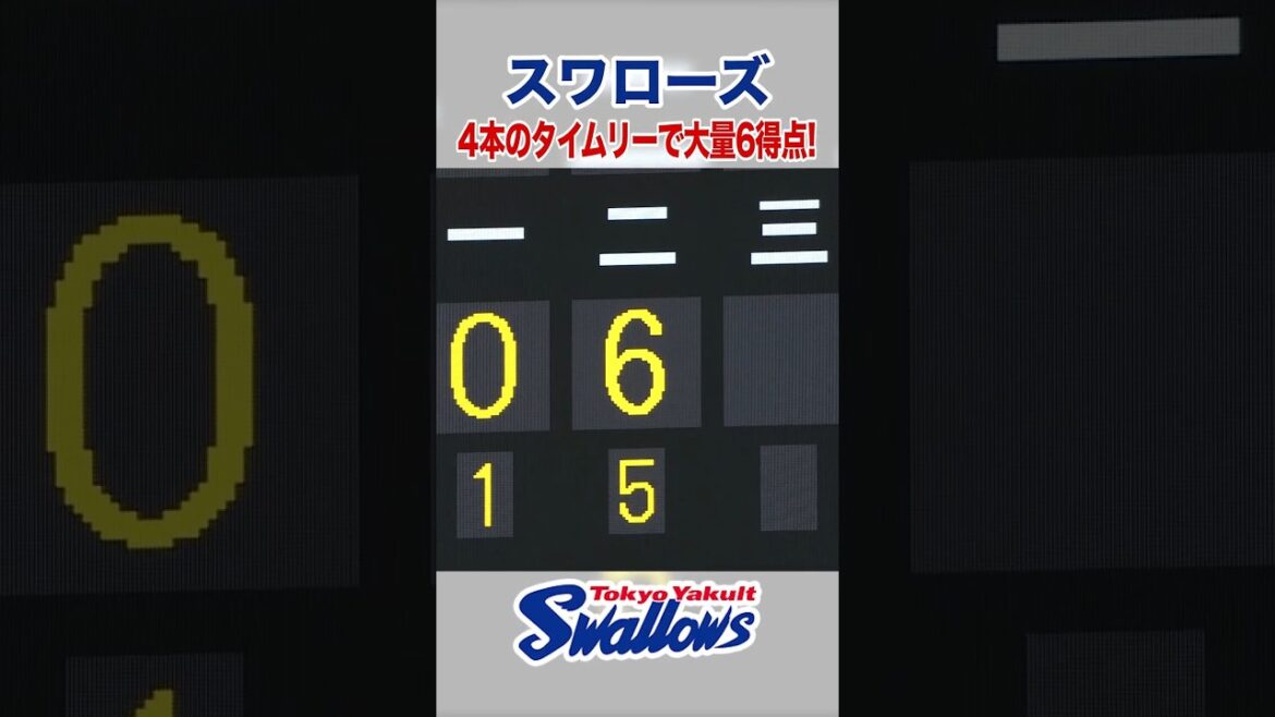 スワローズ 4本のタイムリーで大量6得点！ #swallows #shorts