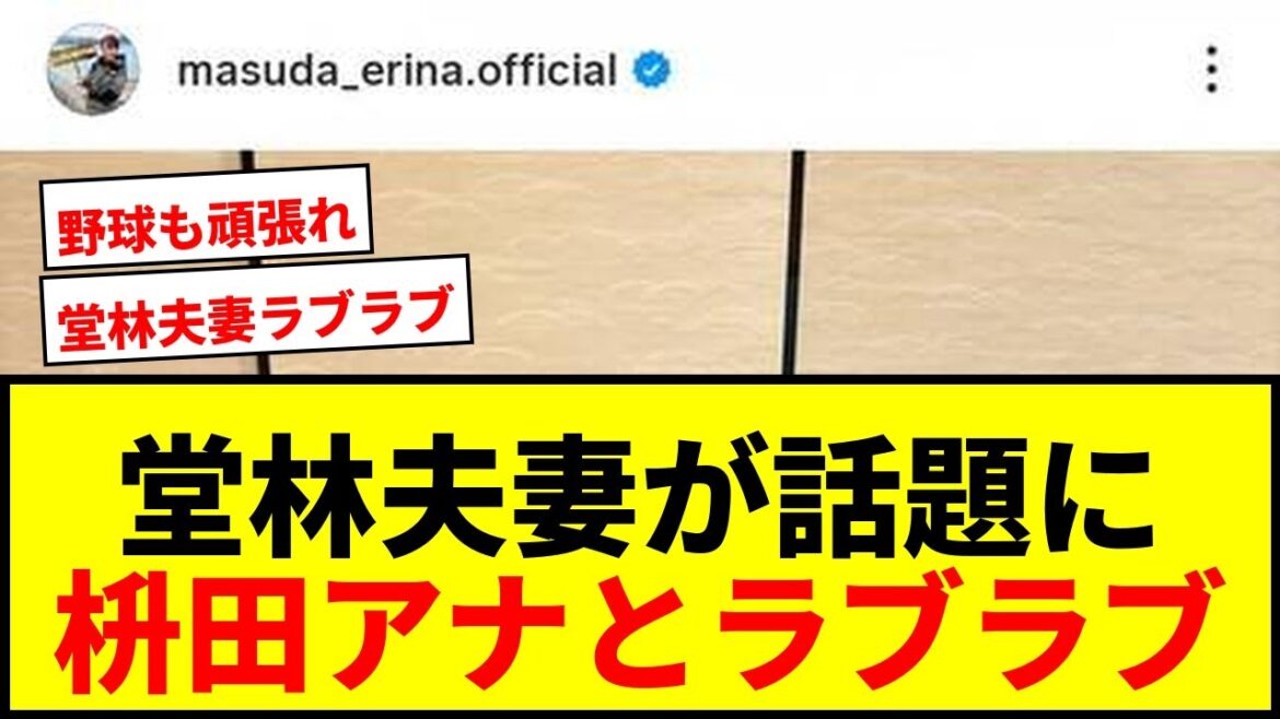 【広島】堂林翔太、枡田絵理奈アナとラブラブ2ショット公開！「大好きなご飯屋さん」で家族団らんwww