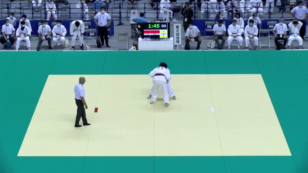 2022年IH 柔道 女子78kg超級 二回戦 佐藤蓮 (敬愛 福岡) x 花木実友 (新潟第一 新潟)