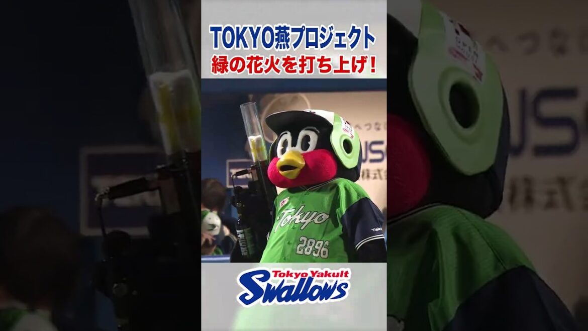 TOKYO燕プロジェクト 緑の花火を打ち上げ！ #swallows  #shorts