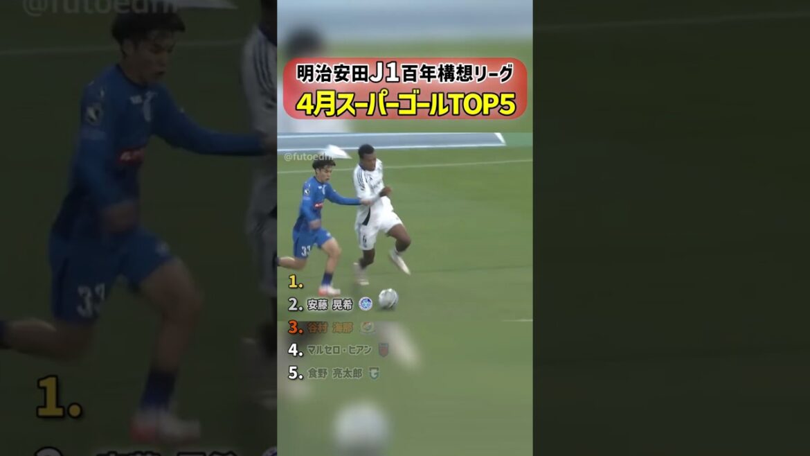 明治安田J1百年構想リーグ4月スーパーゴールTOP5