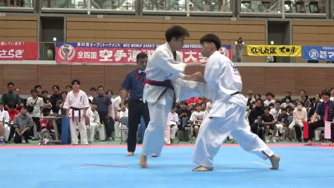 【新極真会】第43回全四国空手道選手権大会　各階級準決勝　SHINKYOKUSHINKAI KARATE