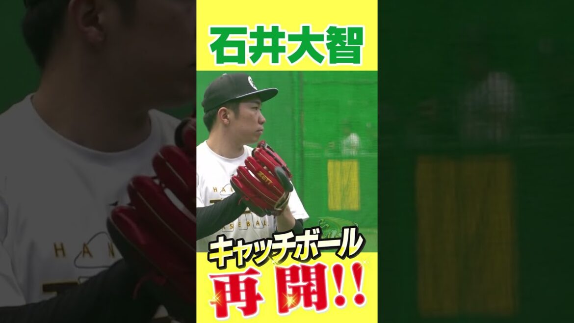 【石井リハビリ順調！】石井大智キャッチボール再開！順調な姿を披露！#阪神タイガース #hanshintigers #虎バンチャンネル #プロ野球 #shorts #shortvideo