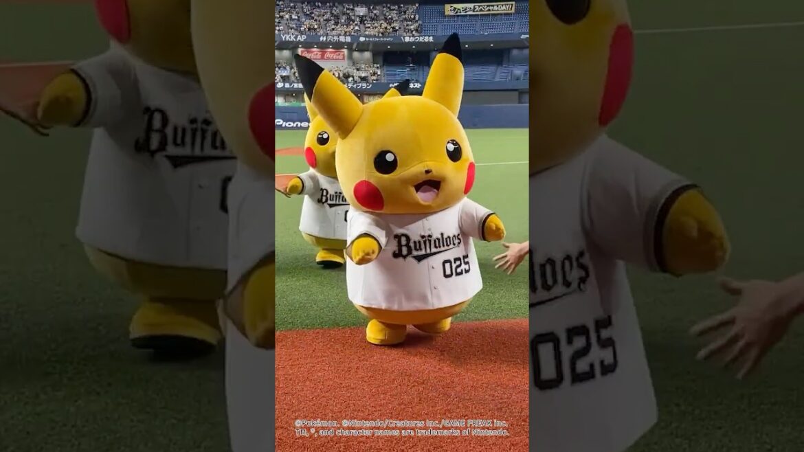 ピカチュウも一緒にラッキー7！SKY✨ #ポケモン #ポケモンベースボールフェスタ #オリックス