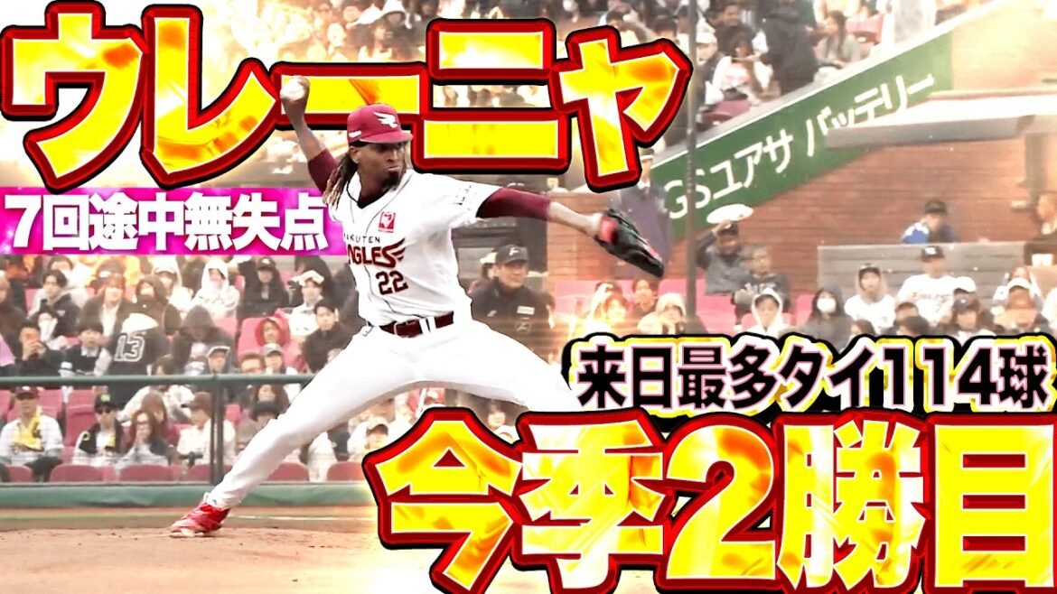 【連敗止めた!!】ウレーニャ『来日最多タイとなる114球…7回途中4安打無失点の好投で2勝目!!』 【連敗止めた!!】ウレーニャ『来日最多タイとなる114球…7回途中4安打無失点の好投で2勝目!!』