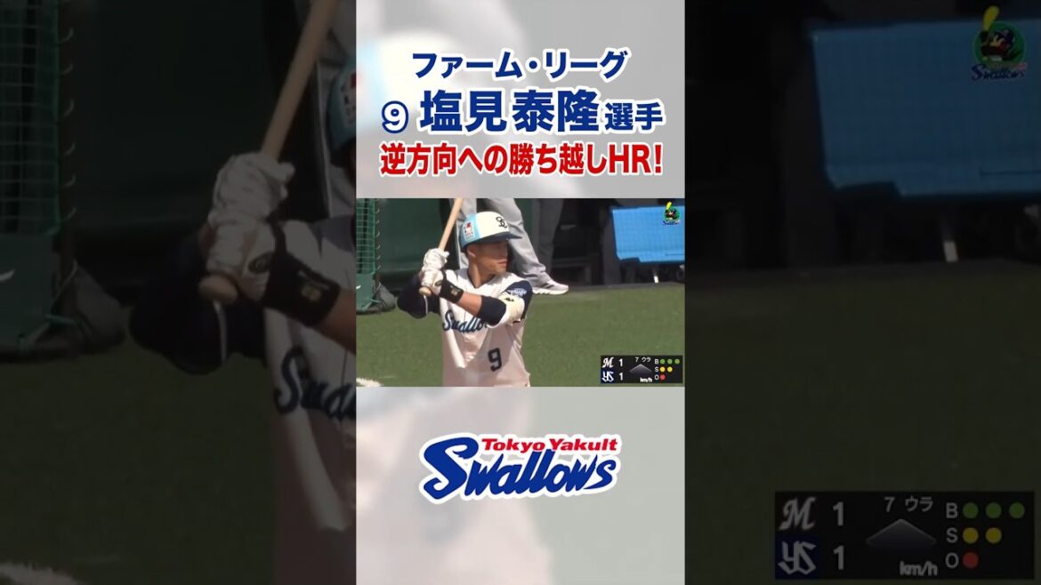 Tokyo-Yakult-Swallows: 【ファーム・リーグ】塩見泰隆選手 逆方向への勝ち越しHR! #swallows #shorts #塩見泰隆 【ファーム・リーグ】塩見泰隆選手 逆方向への勝ち越しHR! #swallows #shorts #塩見泰隆