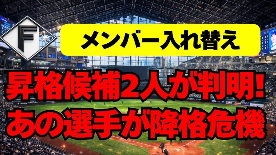 【日本ハム】1軍昇格候補2人が判明！あの選手が2軍降格危機