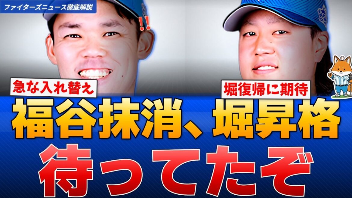 【速報】日本ハム福谷浩司抹消、堀瑞輝が昇格 ファン「待ってたぞ」 【速報】日本ハム福谷浩司抹消、堀瑞輝が昇格 ファン「待ってたぞ」