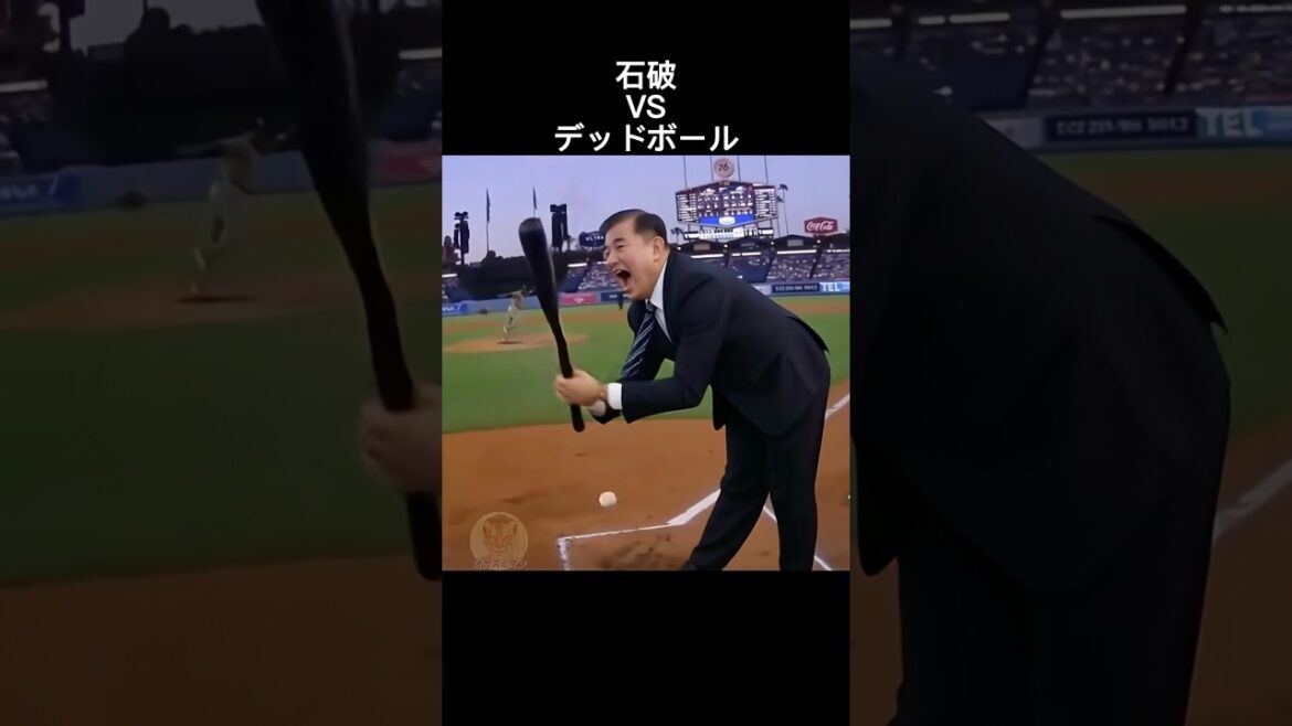 石破茂vsデッドボール　#石破茂 #野球 #mlb #おもしろ動画 #shorts