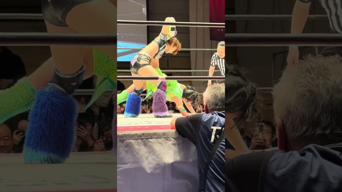 長谷川美子がランニングボディアタックからマフラーホールドで鈴木志乃を締め上げて志乃からギブアップを奪う 東京女子プロレス「第5回“ふたりはプリンセス”Max Heartトーナメント」2025年2月8日 長谷川美子がランニングボディアタックからマフラーホールドで鈴木志乃を締め上げて志乃からギブアップを奪う 東京女子プロレス「第5回“ふたりはプリンセス”Max Heartトーナメント」2025年2月8日