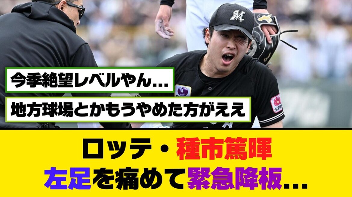ロッテ・種市篤暉、左足を痛めて緊急降板...【5ch/2ch】【なんj/なんg】【反応集】