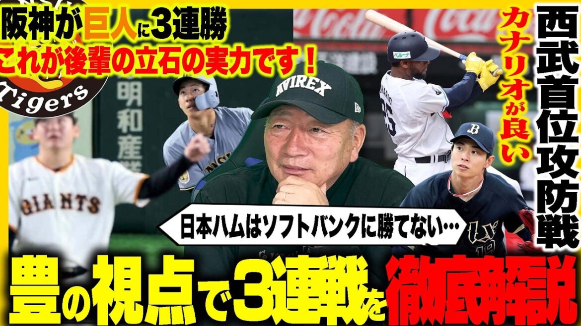【プロ野球解説】阪神立石大爆発‼︎巨人に3連勝『竹丸投げきれていない‼︎』DeNA入江初回40分&ビシエド引退！広島栗林離脱…ソフトバンク意地の3連勝”日本ハムは配球が違った？”オリックス山岡2軍へ…
