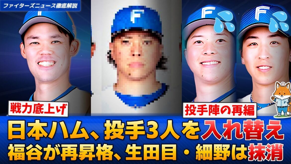 【速報】日本ハム福谷浩司が1軍再昇格、生田目翼と細野晴希が抹消へ【えふこんの日ハム解説室】 【速報】日本ハム福谷浩司が1軍再昇格、生田目翼と細野晴希が抹消へ【えふこんの日ハム解説室】